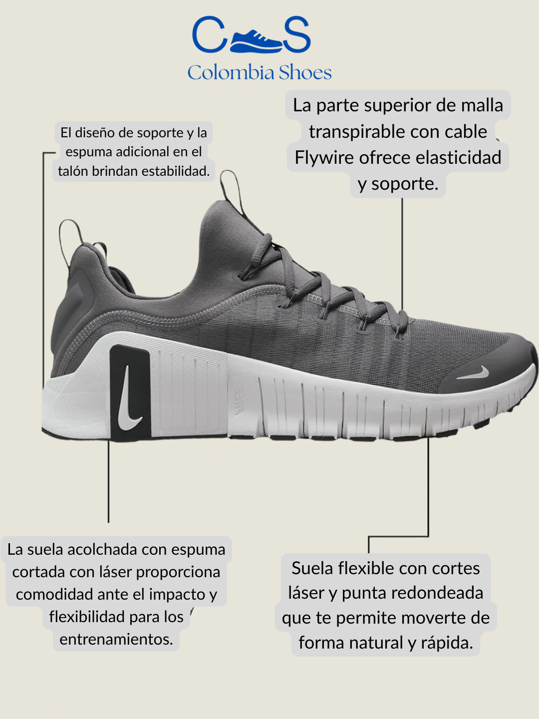 Nike Free Metcon 6 - Gris